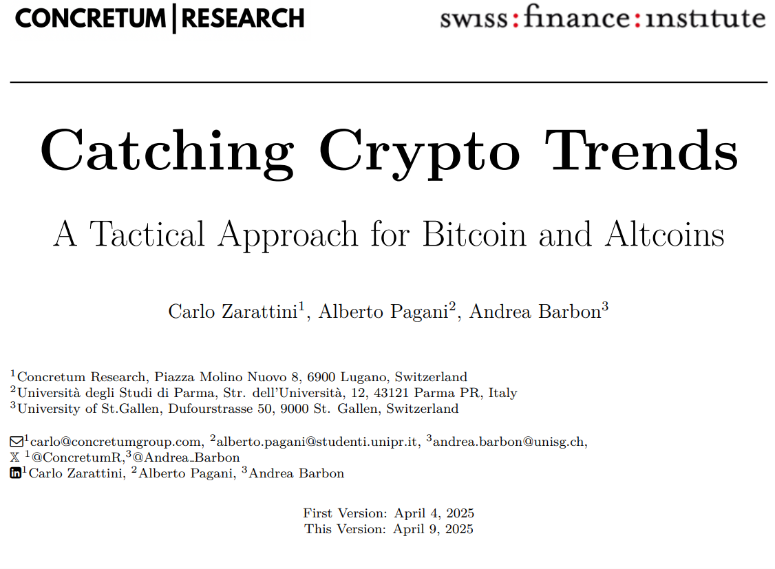 Catching Crypto Trends research paper on systematic cryptocurrency trend following strategy